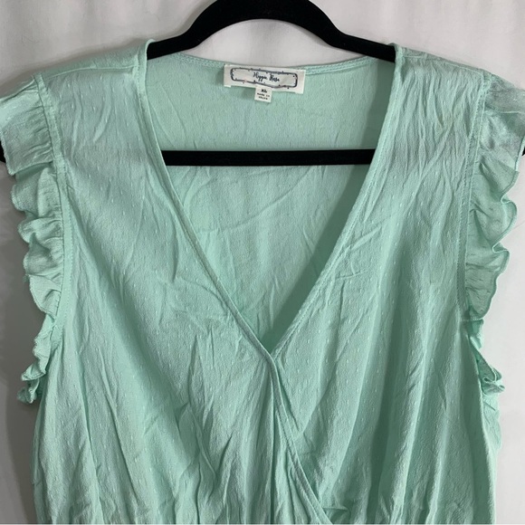 NWoT Hippie Rose Mint Green Sleeveless Ruffle V Neck Top, Size XL - Picture 5 of 9